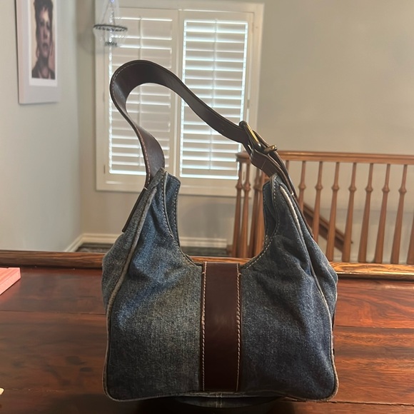 Fendi Vintage Hobo Bag Blue Denim & Leather - Picture 3 of 15